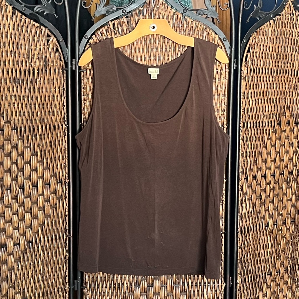 Linden Hill Oversized Brown Cotton Tank Small